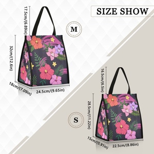 Sac isotherme de transport pour aliments, motif floral tropical personnalisé, style hawaïen, pour le déjeuner - Product Image 3