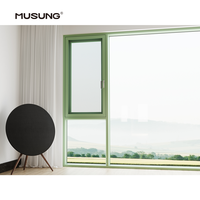 Ventanas Francesas Modernas con Marco de Aleación de Aluminio, Insonorizadas y Resistentes a Huracanes, con Doble Acristalamiento