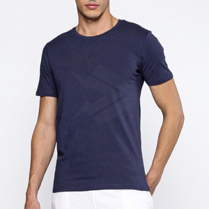 Camiseta de Manga Corta Azul Marino Extra Grande para Hombre, 100% Algodón, Cuello Redondo, Estilo Casual, Transpirable, Diseño Sólido, Ropa Urbana FRIENDS GROUP - Product Image 1