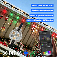 Projecteurs LED sur rail RGBW 3 points 250ft 300ft 500ft 12V 24V 36V IP68 pour éclairage extérieur permanent de gouttières de Noël