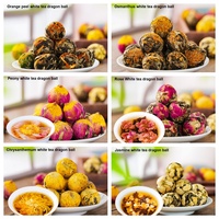 Boules de thé blanc chinois faites à la main, naturelles, 6 saveurs différentes, fleurs séchées mélangées, boules de thé blanc