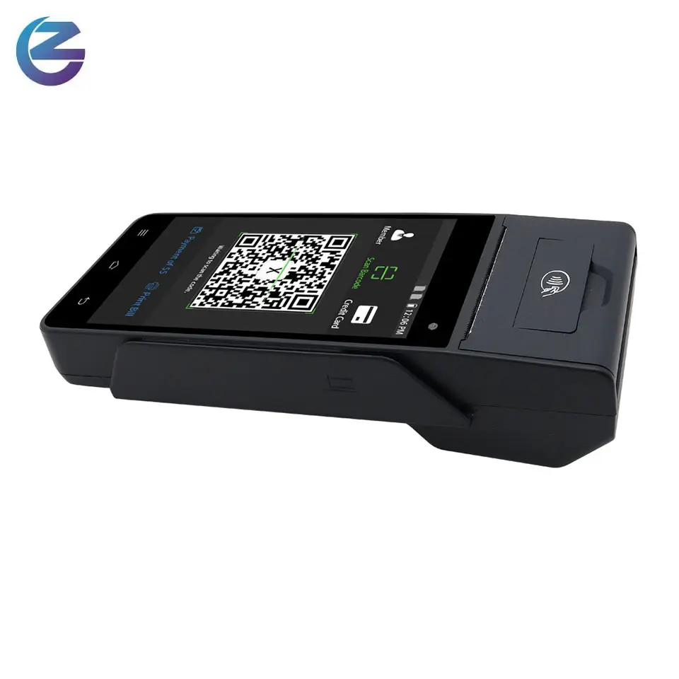 Recharge pos puce magnétique lecteur de carte NFC GPS/4G/WIFI android pos avec imprimante tout en un dispositif pos
