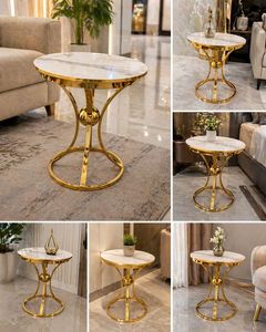 Modern Industrial Metal Frame With Marble <b>Top</b> Coffee <b>Table</b> for Living Room <b>Decoration</b> With Best Design - Product Image 6