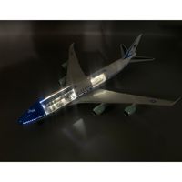 Maquette d'avion 747 Air Force One à double porte avec lumières et roues, ornement d'avion statique en résine de simulation