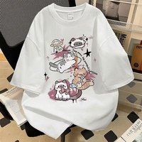 Kaos Lengan Pendek Motif Hewan Katun Murni 260g Desain Merek Fashion Pria Wanita Musim Panas Terbaru Trendi Cetak 3D Longgar