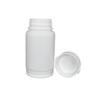 Flacon pharmaceutique HDPE en plastique blanc de 189ml pour comprimé oral solide de pilule de médicament avec capuchon détachable à anneau de traction