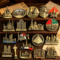 Imán de nevera 3D de metal, colección de lugares emblemáticos, recuerdo escultural premium, magnético, ecológico, resistente al agua, para viajes