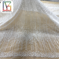 Tissu en dentelle perlée de haute qualité, tissu en dentelle à sequins français, tissu en dentelle de perles, tissu en dentelle de tulle pour robes de soirée pour femmes