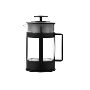 Cafeteira portátil de vidro borosilicate, imprensa francesa, plástico preto