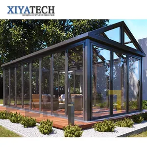 XIYATECH – maison en verre design moderne, jardin quatre saisons, véranda rétractable pour fête