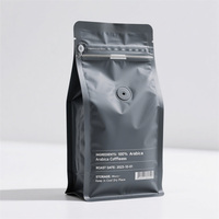Sacs à café en aluminium imprimés sur mesure par le fabricant, 250g, 500g, 1kg, fond plat, valve unidirectionnelle, emballage sans BPA