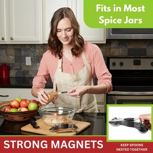 Stainless Steel Magnetic Measuring Spoons Set Strong N45 Magnets Heavy Duty 15ml Capacity Fits Most Spice Jars - Product Image 2