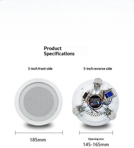 Haut-parleur de plafond 6 pouces 8Ω, système audio haute fidélité à pression fixe, lecteur de musique stéréo pour l'école - Product Image 5