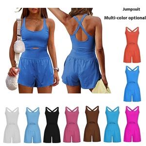 Mono deportivo de estilo europeo americano Ins para mujer, mono todo en uno para Yoga, espalda hermosa, doble correa para el hombro, ajuste ajustado - Product Image 2