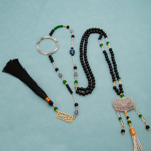 Collar con Colgante de Borla de Ágata para Mujer, Estilo Chino, Flecos Largos Desmontables, Accesorio Ma <span class=keywords><strong>Mian</strong></span> Qun - Product Image 2