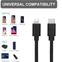 2024 MFi Cable DE DATOS DE cargador de teléfono de alta calidad tipo C a IOS USB 8PIN Cable de carga Micro USB Nylon para iPhone iPad para iPod