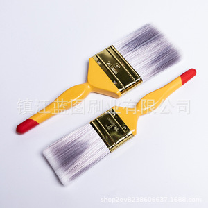 Pinceaux plats à fibres chimiques, à poils effilés, manche en plastique, jaune crème, origine Zhenjiang, LT730B, pour peinture - Product Image 3