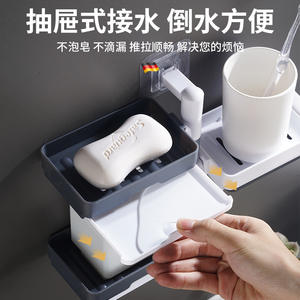 ชั้นวางของติดผนังแบบหลายชั้นพร้อมถ้วยดูดสุญญากาศสำหรับเก็บสบู่และของใช้ในครัว รูปทรงสี่เหลี่ยม ไม่ต้องเจาะผนัง - Product Image 4