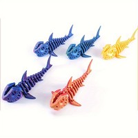 Jouet requin articulé en plastique imprimé en 3D de 14 cm, jouet sensoriel multi-articulé pour enfants, cadeau et décoration