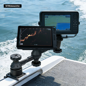 VINmounts Aluminum Dual Display Fish Finder Mount Eco-Friendly 360 Adjustable Horizontal Arm Dual Device <b>Bracket</b> Black for - Product Image 6