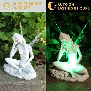 Enchanting Solar Powered Fada Estátua Do Jardim Com Mudando a cor Luz Resina <span class=keywords><strong>Angel</strong></span> <span class=keywords><strong>Figurine</strong></span> Para Decoração Do Jardim Ao Ar Livre - Product Image 2