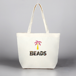 Borse Tote in Tela Personalizzabili <span class=keywords><strong>con</strong></span> Ricami di Perline, <span class=keywords><strong>Iniziali</strong></span> <span class=keywords><strong>Ricamate</strong></span> <span class=keywords><strong>con</strong></span> Perline Personalizzate, Borse in Tela Monocolore Personalizzate - Product Image 1