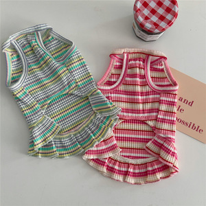 Sommer Hot Style Haustier Kleidung Hund Hosenträger Blumen druck Rock Fabrik Großhandel Atmungsaktives Hunde kleid - Product Image 5