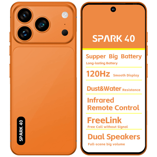 New Spark40 4g/5g Android Smartphone Real LET Telephone 7.3inch 16+1TB HD Face Recognition Fingerprint Andriond15 Mobile Phones