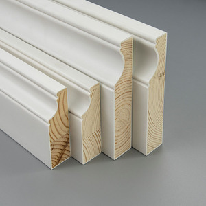 Battiscopa in <span class=keywords><strong>Legno</strong></span> Massello per Interni, Finitura Bianca, per Riparazione Pavimenti, Produzione all'Ingrosso - Product Image 1