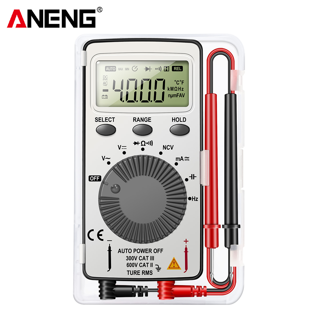 ANENG AN101 Mini digital multimeter multimetro tester DC/AC Voltage Current lcr meter pocket professional testers with Test Lead