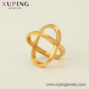 R-188 Xuping jewelry fine fashion jewelry rings for men 24K gold color ring stainless steel women's neutral simple rings