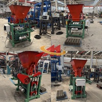 Machine à fabriquer des blocs creux en ciment à faible coût 4-35C avec une trémie, machine à poser des briques en béton, blocs personnalisés, marquage CE