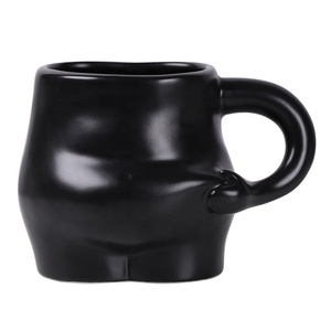Mug en céramique de porcelaine à poignée ergonomique, design moderne et créatif, écologique, capacité 301-400 ml, pour la maison et les cafés - Product Image 5