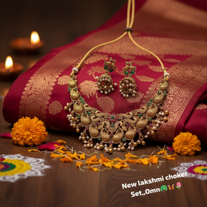 High Quality Traditional Gold Plated Alloy Zircon Green Beads Flower Design Bridal <b>Indian</b> Ethnic Wedding Engagement Anniversary - Product Image 3