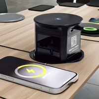 Prise de table Pop ABS en alliage d'aluminium IP44 avec chargeur sans fil 10A 4 prises USB-A USB-C Standard britannique pour bureau et station de travail de conférence