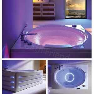 Baignoire <span class=keywords><strong>de</strong></span> massage autoportante en acrylique 1,8 m rectangulaire avec lumière LED colorée, faible MOQ, pour villa et hôtel - Product Image 1