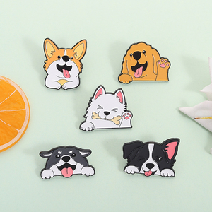 Lindo perro esmalte Pin dibujos animados Border <span class=keywords><strong>Collie</strong></span> broche Siberian Husky <span class=keywords><strong>Golden</strong></span> Retriever solapa insignia joyería regalo - Product Image 2