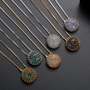 Set di <span class=keywords><strong>Gioielli</strong></span> LUOTEEMI con Girasole e Zirconi Colorati per Ragazze, Set di Orecchini e Collana, Nuova Moda - Product Image 3