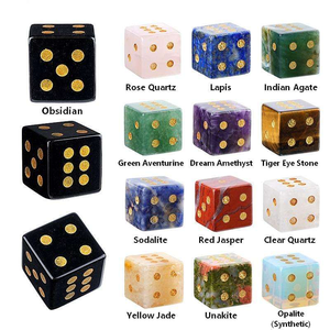 Dés à Jouer Polyédriques Rondes en Obsidienne Noire D6, Pierre Naturelle, Faits à la Main, Écologiques, 16mm, 1 Pièce, pour Dungeons & Dragons - Product Image 4