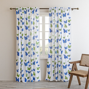 Fábrica de cortinas de algodón puro 100% más vendida de alta calidad para puerta/ventana/cortinas de ducha de sala de estar a precio mayorista - Product Image 1