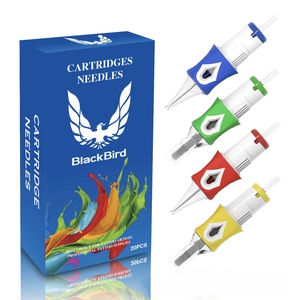 Aiguilles de cartouche de tatouage en acier inoxydable, 20 pièces, poignée en caoutchouc souple RL RM RS M1 pour tatouage des sourcils PMU - Product Image 4