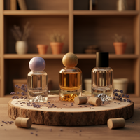 Botella de Perfume de Vidrio Volcánico de 50ml/30ml con Pulverizador, Tapa de Rosca de Plástico, Color de Alta Gama, Redonda, para Muestras de Aceites Esenciales para Mujer
