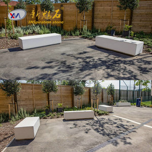 Nuevos Materiales de Construcción de Piedra, Banco de Hormigón Gris para Exteriores, Silla Larga Hueca para Parques, Plazas y Atracciones - Product Image 1