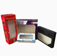 Boîte en carton blanc personnalisée pour fenêtre, impression couleur, avec trou d'insertion, double emballage pour sous-vêtements et produits électroniques.