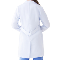 Blouse médicale blanche longue et respirante brodée pour femmes et hommes, idéale pour les uniformes d'hôpital, clinique, dentiste, médecin et infirmière