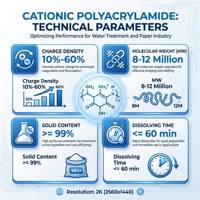 Polyacrylamide Cationique CPAM Floculant Cationique Polymère pour la Déshydratation des Boues Coagulant Cationique