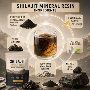 Poudre de Shilajit, compléments alimentaires à base de plantes pour adultes - Antioxydant, stimulant vitaminique, renforce l'endurance physique, améliore les fonctions cognitives - Product Image 2