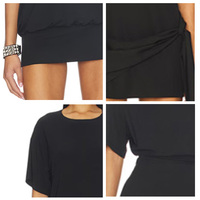 Robe T-shirt décontractée ample en coton 100 % pour femme grande taille avec volants en cascade et diamants