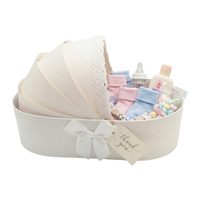 Décorations de poussette pour bébé, boîte en carton en forme de berceau, panier floral, boîte cadeau pour la fête de naissance, paniers pour nouveau-né