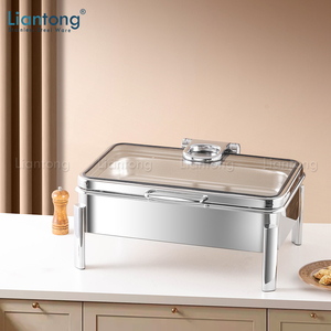 Janela De Vidro Completo Elétrico Comercial De Aço Inoxidável Hotel Restaurante Buffet Catering Equipamento 9L Food Warmer Chafing Dish - Product Image 2
